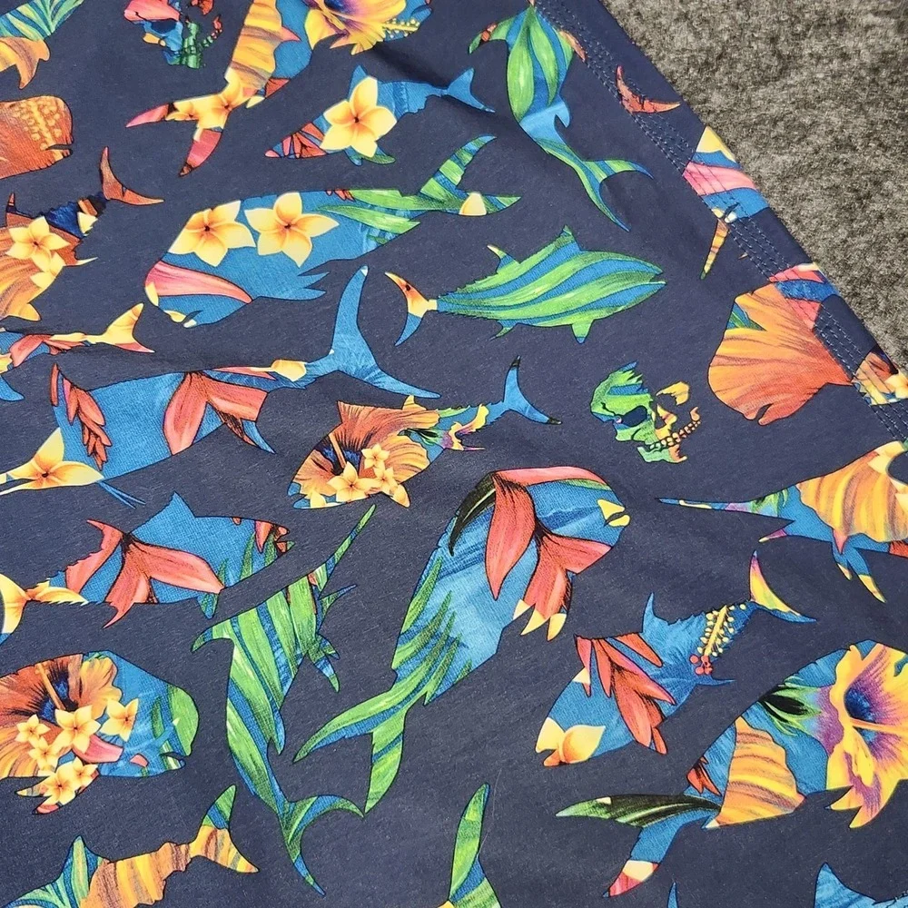Salt Life Mens SLX-QD Vapor Stretch Cargo Board Swim Shorts Floral Fish Skull 40